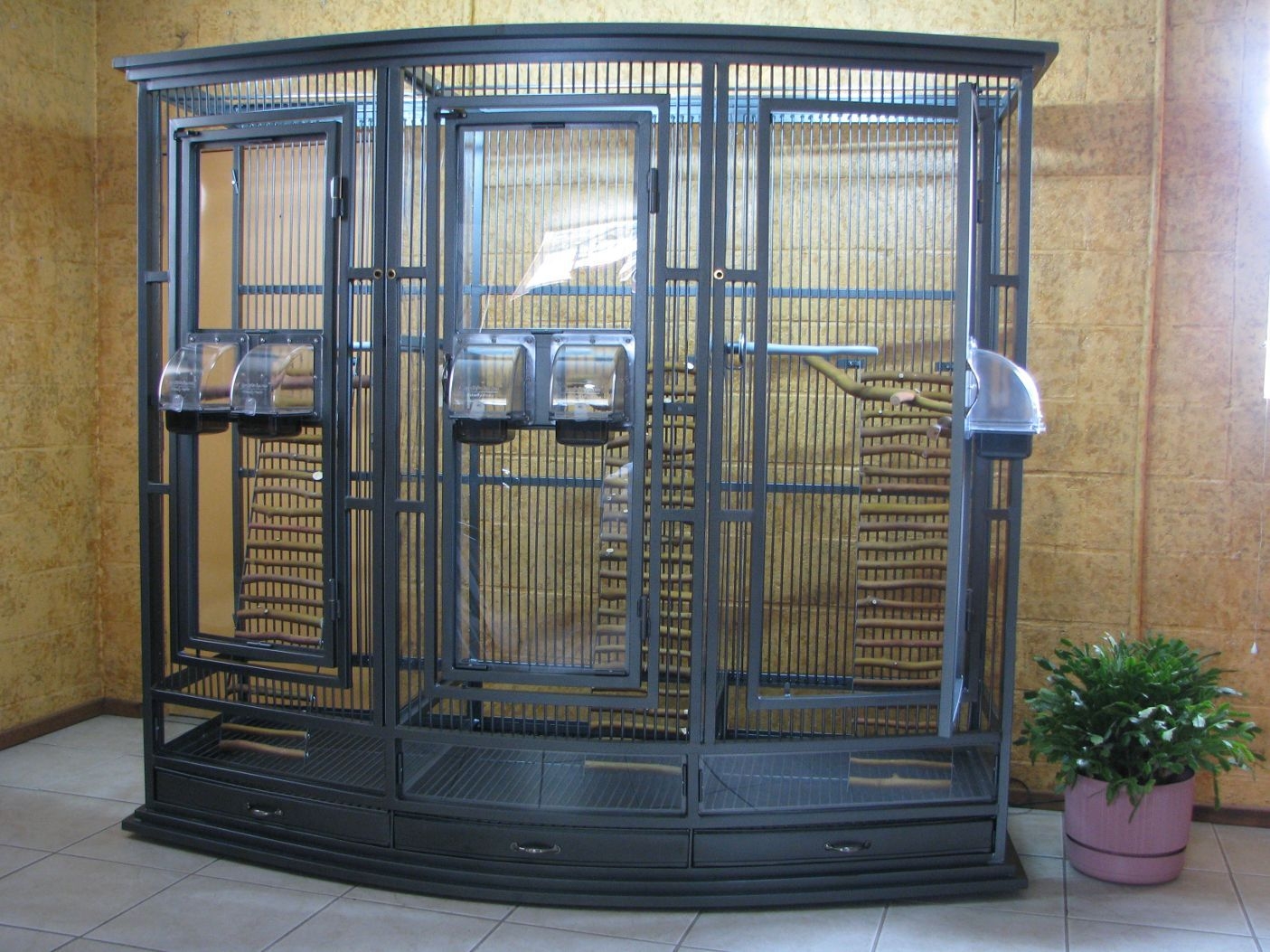 Antique metal bird cages