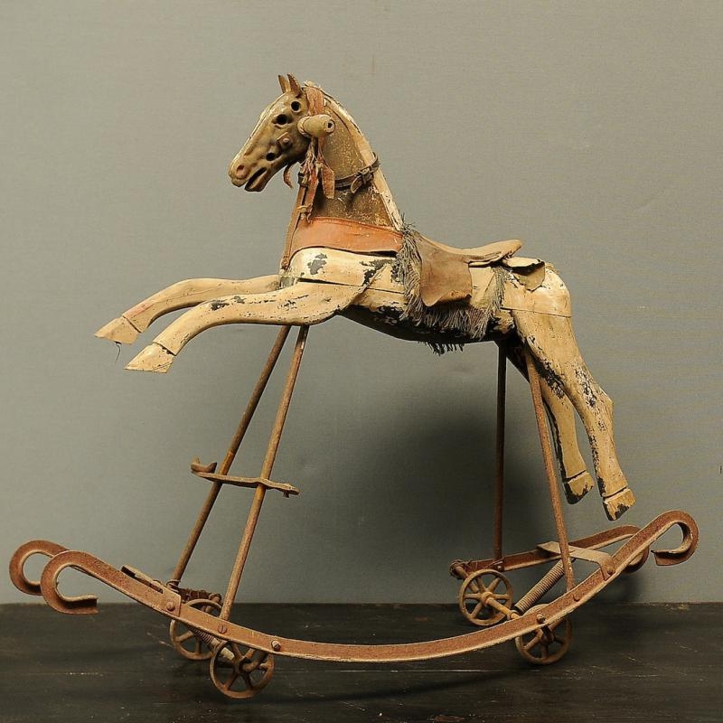 Antique wooden rocking horse