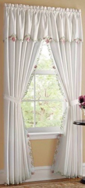 Attached valance curtains