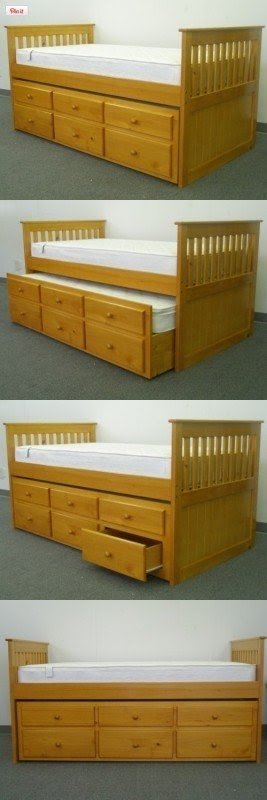 twin bed frame with trundle and storage