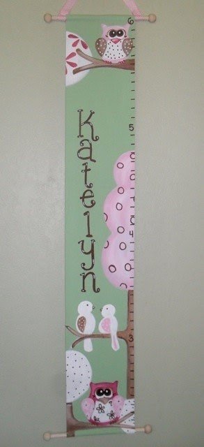 Brooke owl canvas growth chart made to