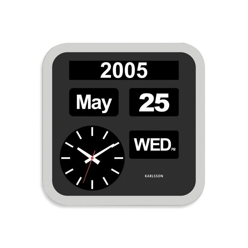 Clock with day and date