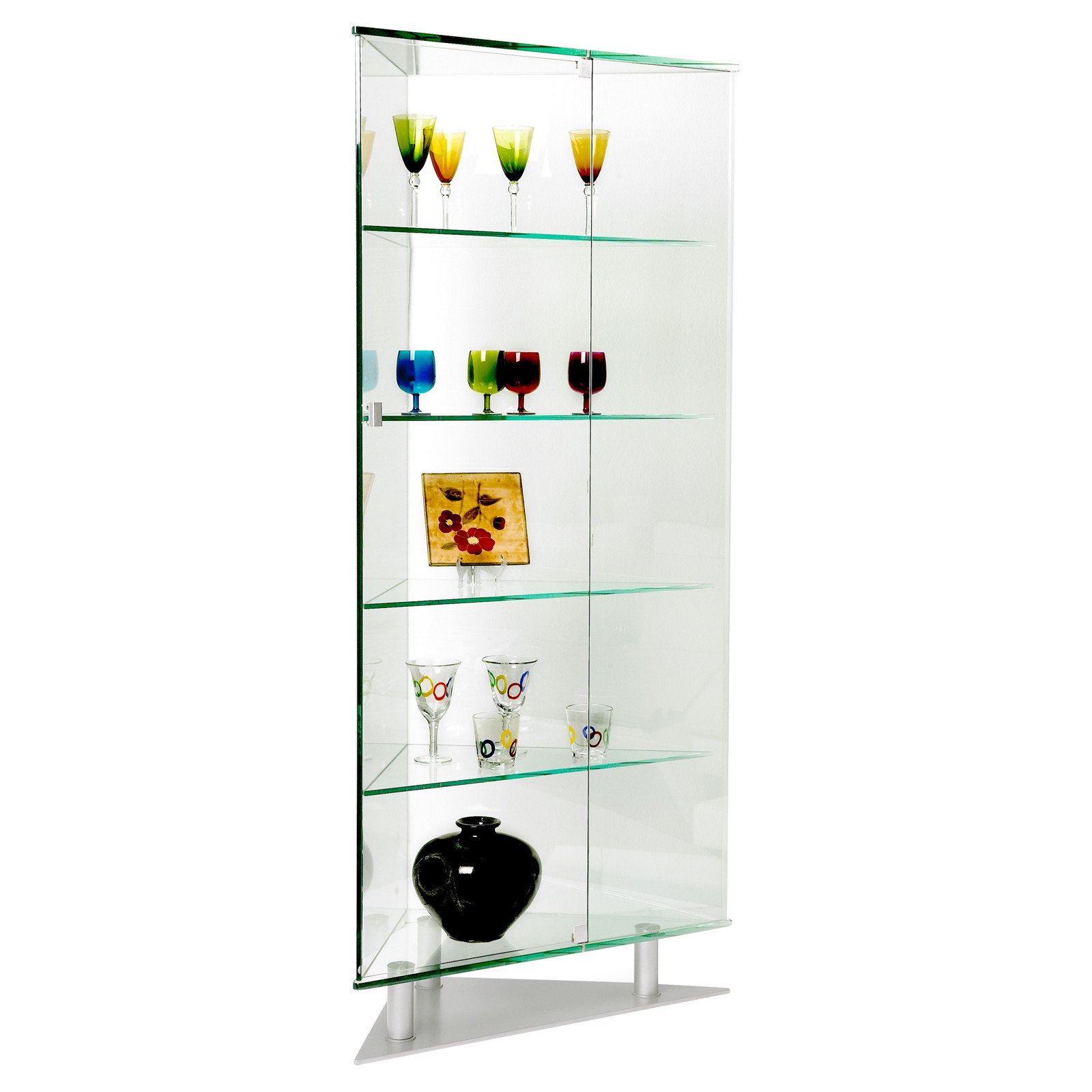Contemporary corner curio cabinet