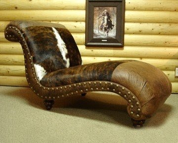 Cowhide chaise lounge