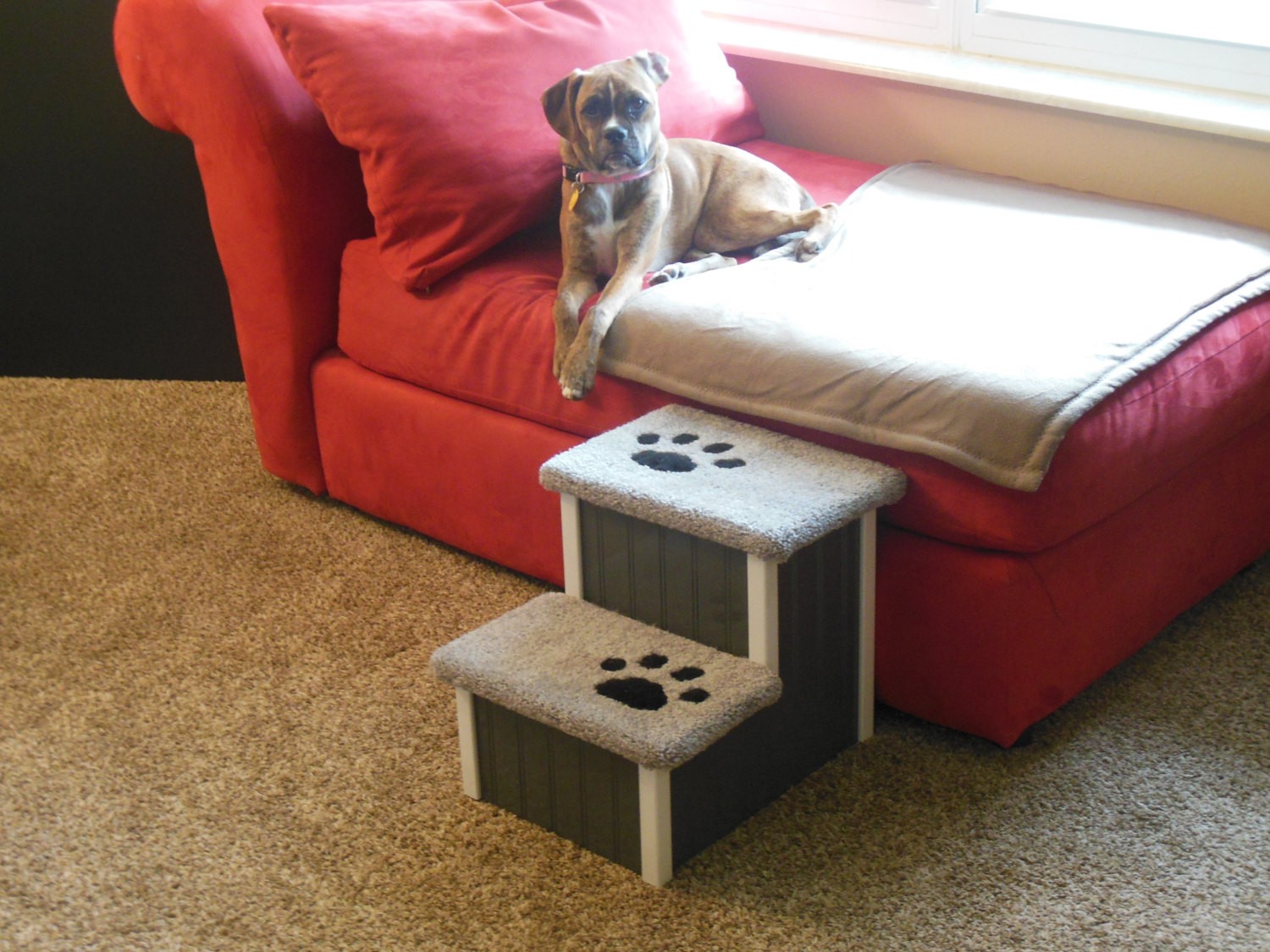 Dog Stairs For High Bed Ideas On Foter   Dog Pet Steps Dog Stairs 15 High Pick Any Color To Match Your Decor Help Ease Prevent Arthritis 