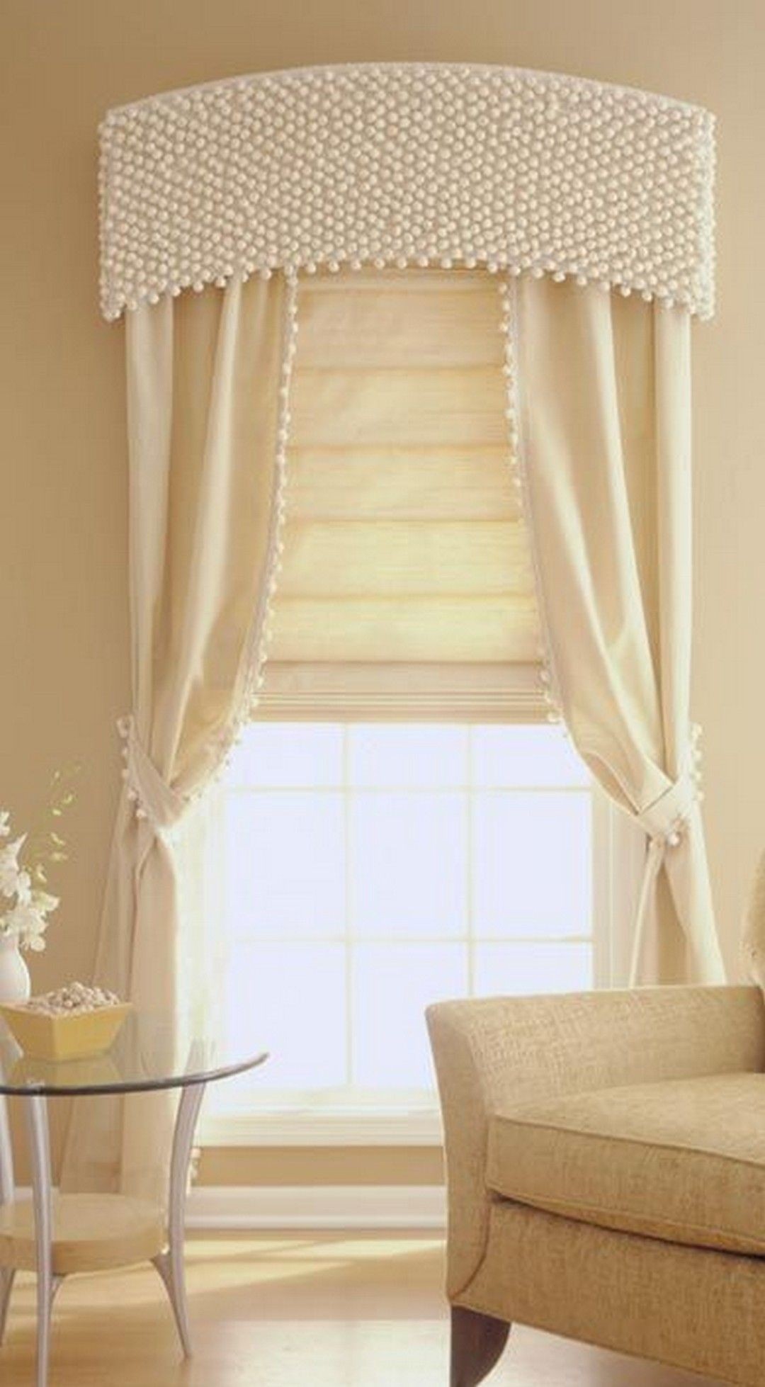 Drapes with attached valance 3