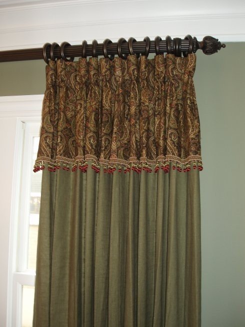 Drapes with attached valance