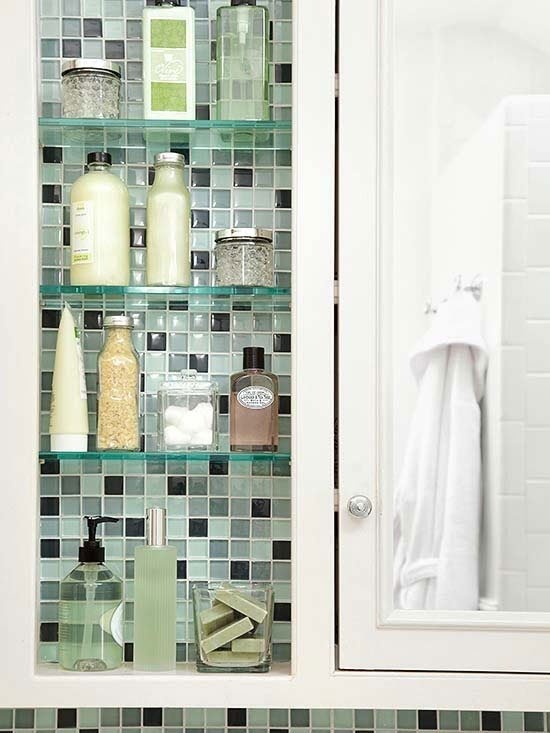 floating glass shelf for bathroom