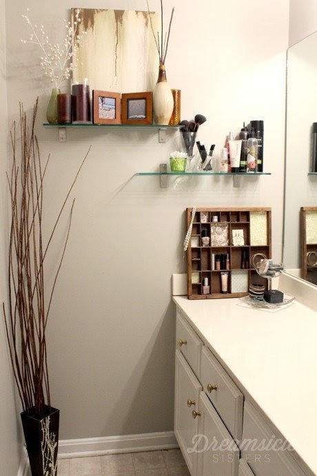 floating glass shelf for bathroom