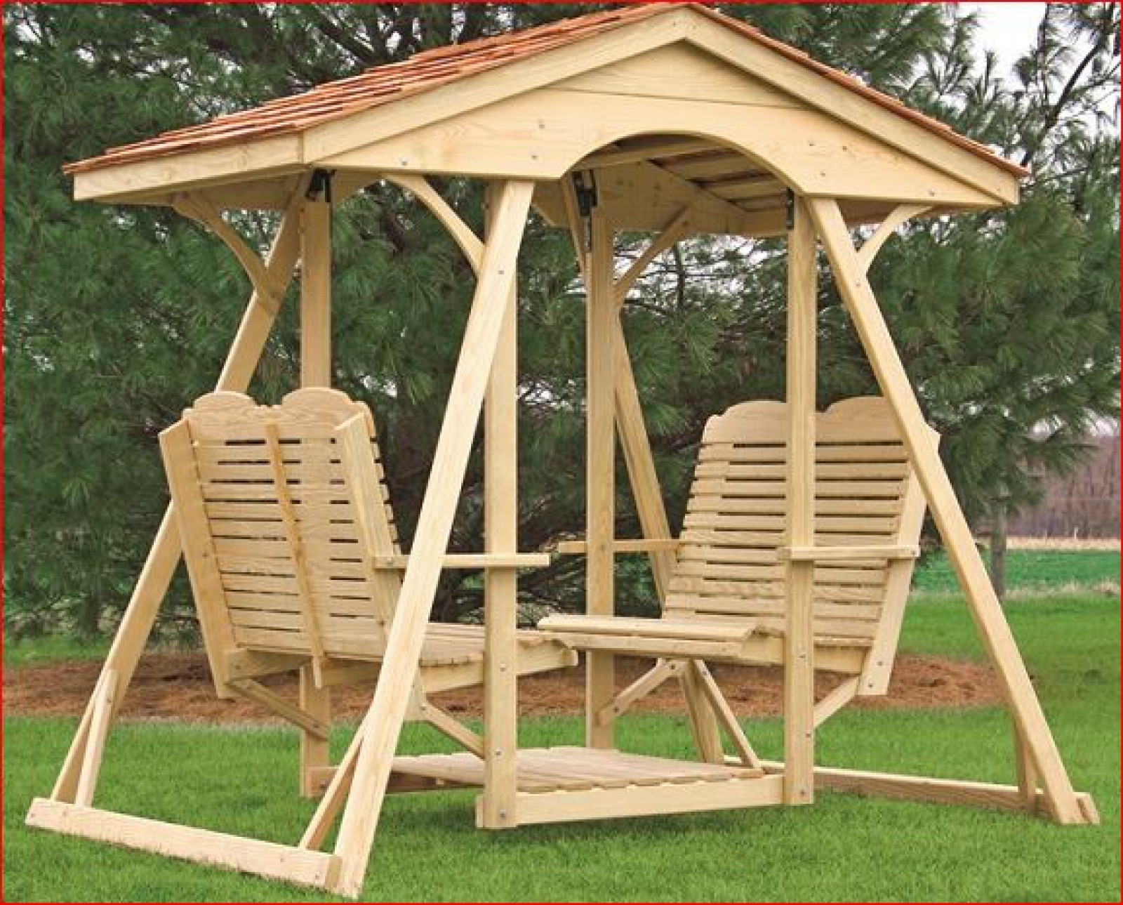 swing set with 4 person glider