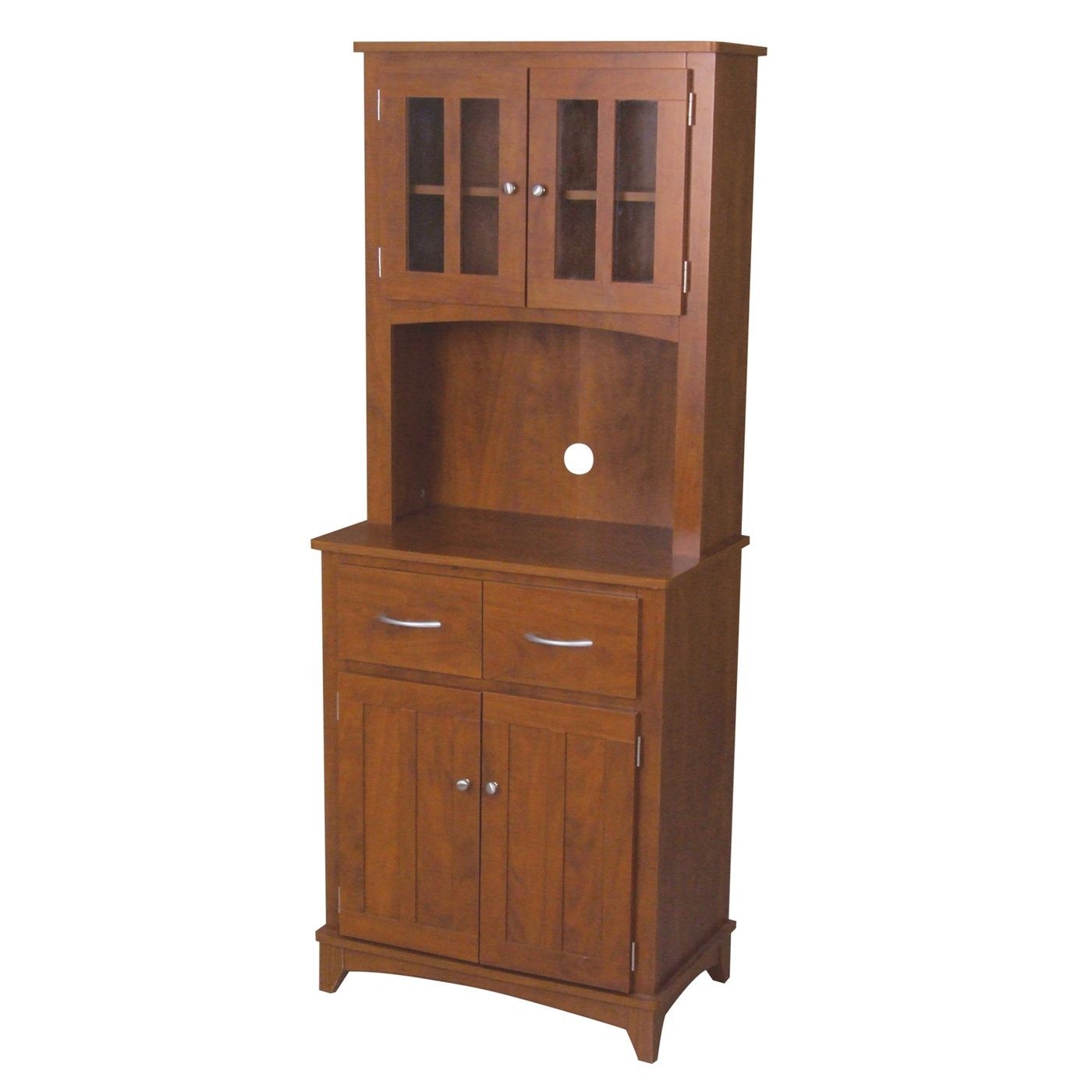 Home Basics Large Wood Microwave Cabinet, Natural, FURNITURE