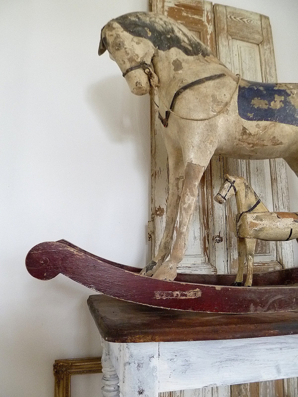 antique wood rocking horse