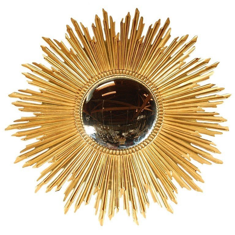 Large gold leaf sunburst mirror