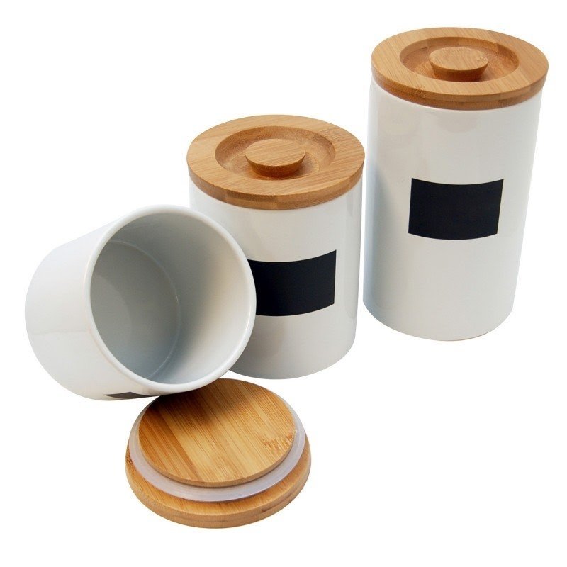 Le Chef Ceramic Storage Canisters Set Of 3