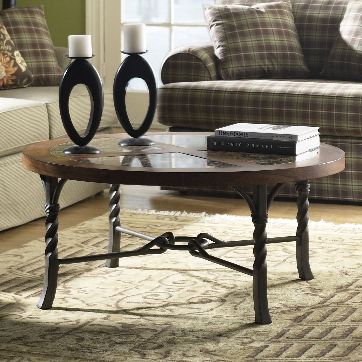 Marble top round coffee table 14
