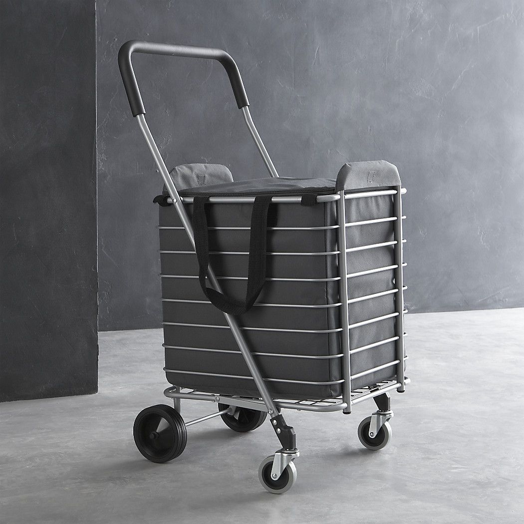 Pack and roll folding shopping cart