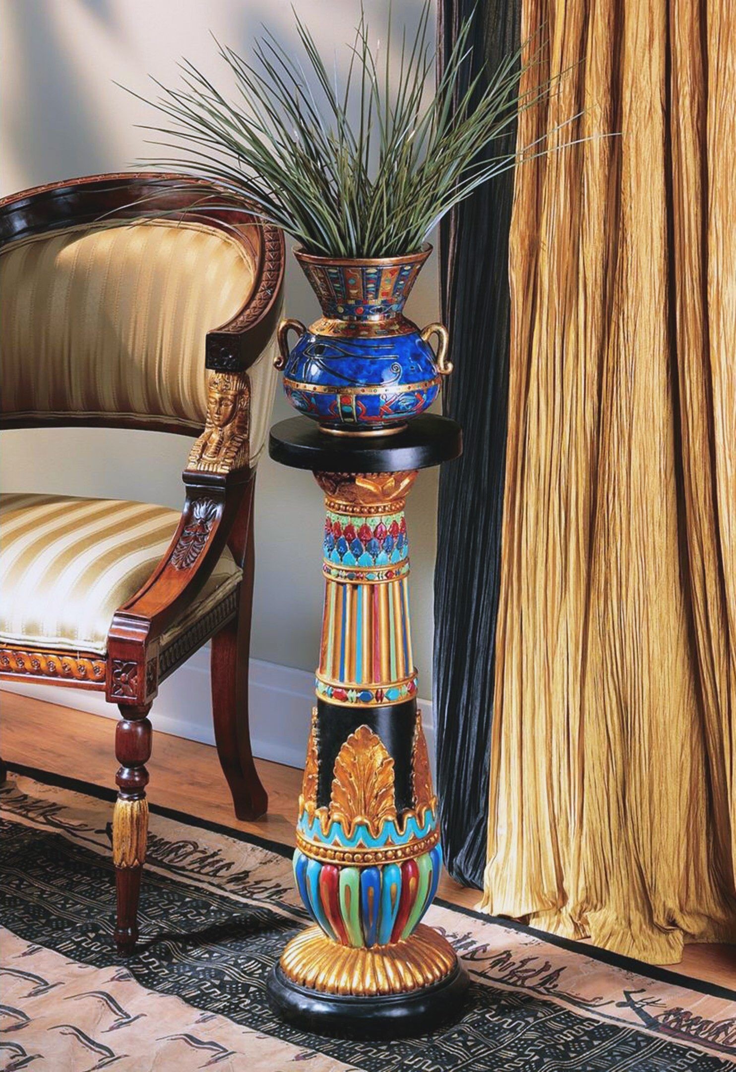 Regal egyptian luxor pedestal plant stand modern indoor pots and