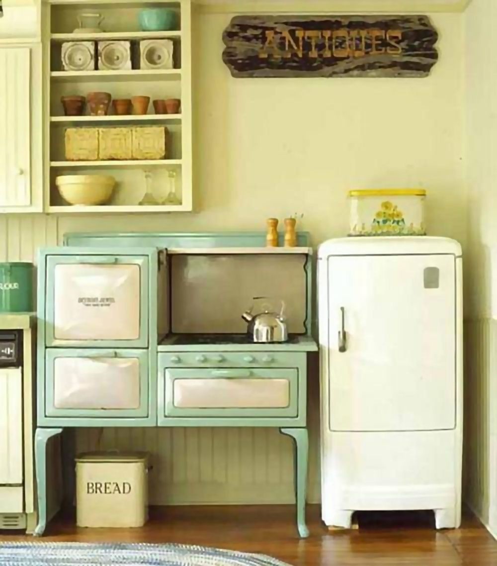 antique mini refrigerator