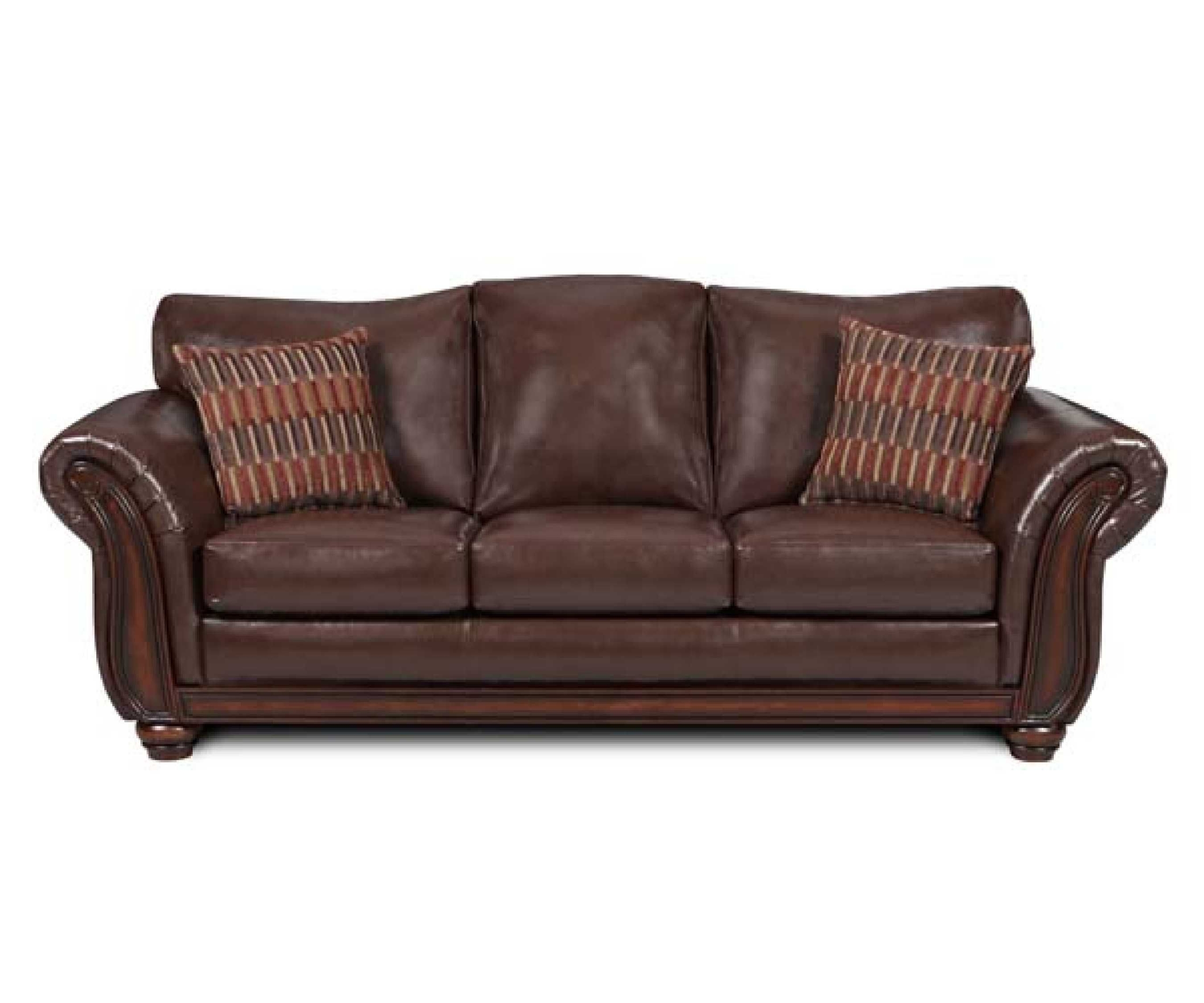 simmons leather sofa bed