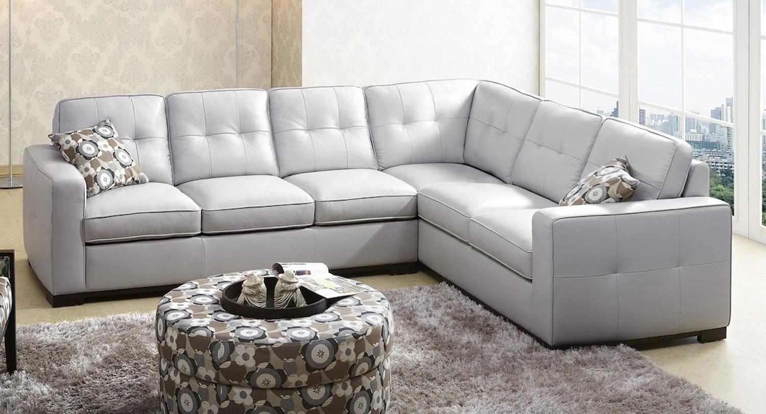 Small white leather sectional 6