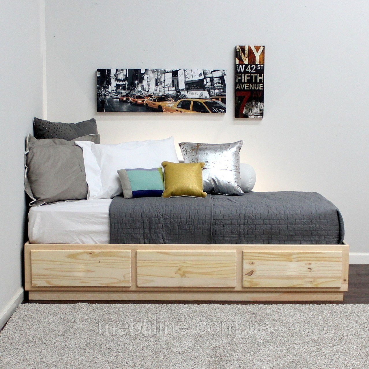 Queen Captains Bed With Drawers Oak