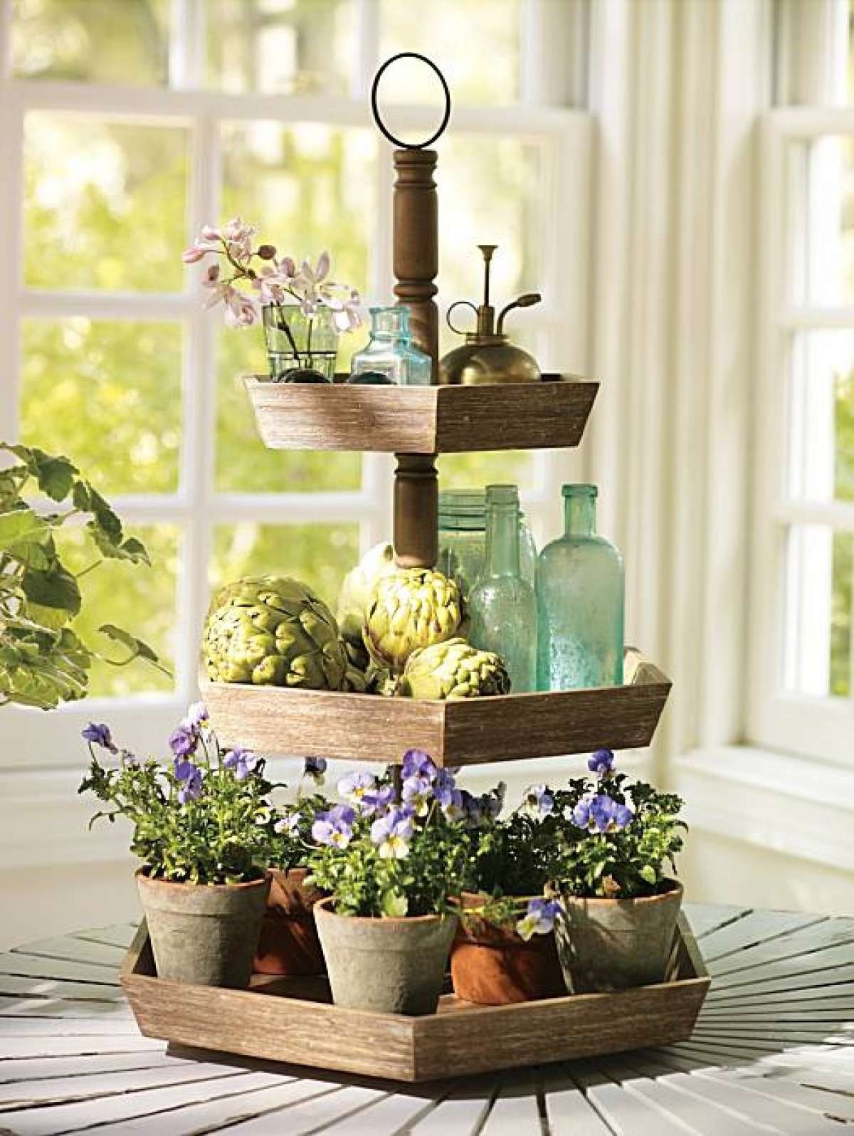 Two tier plant stand