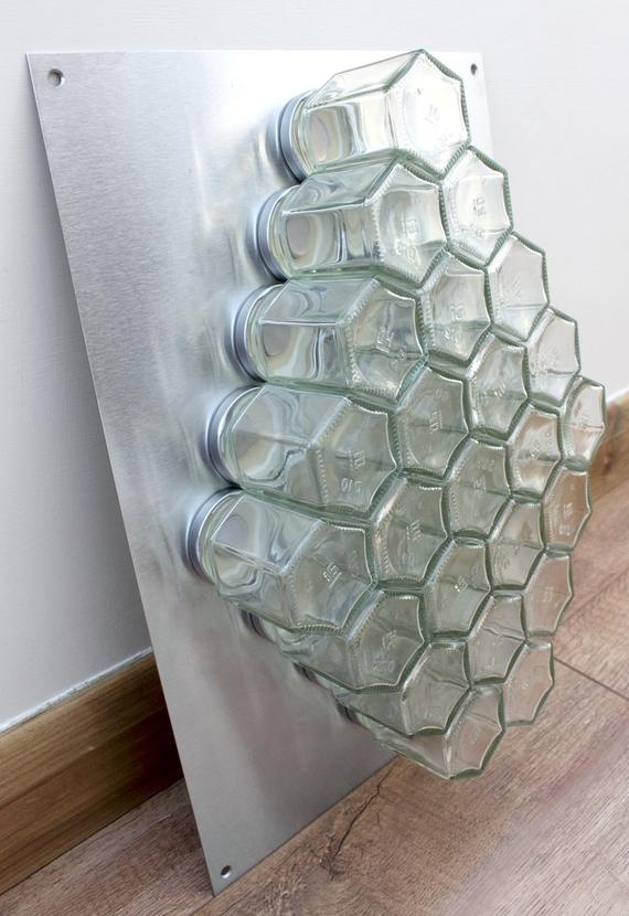 Wall mounted honeycomb magnetic glass