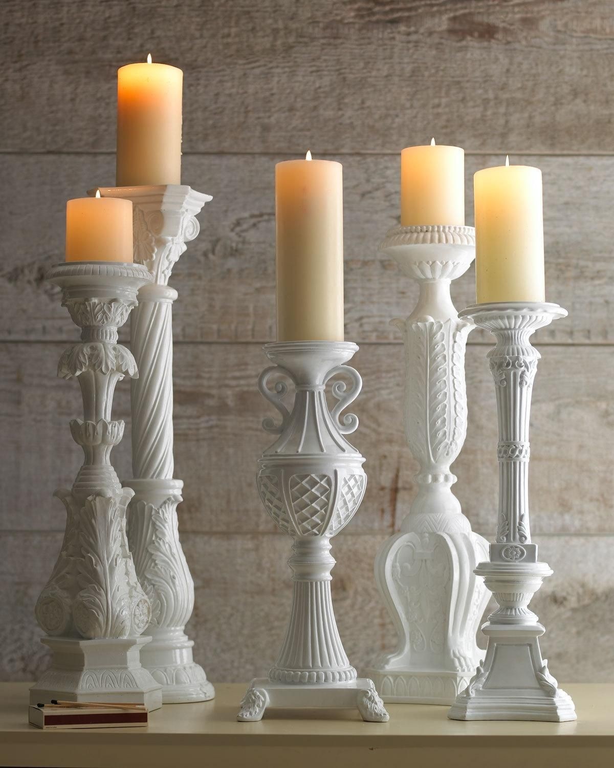 White Candleholders Traditional Candles And Candle Holders