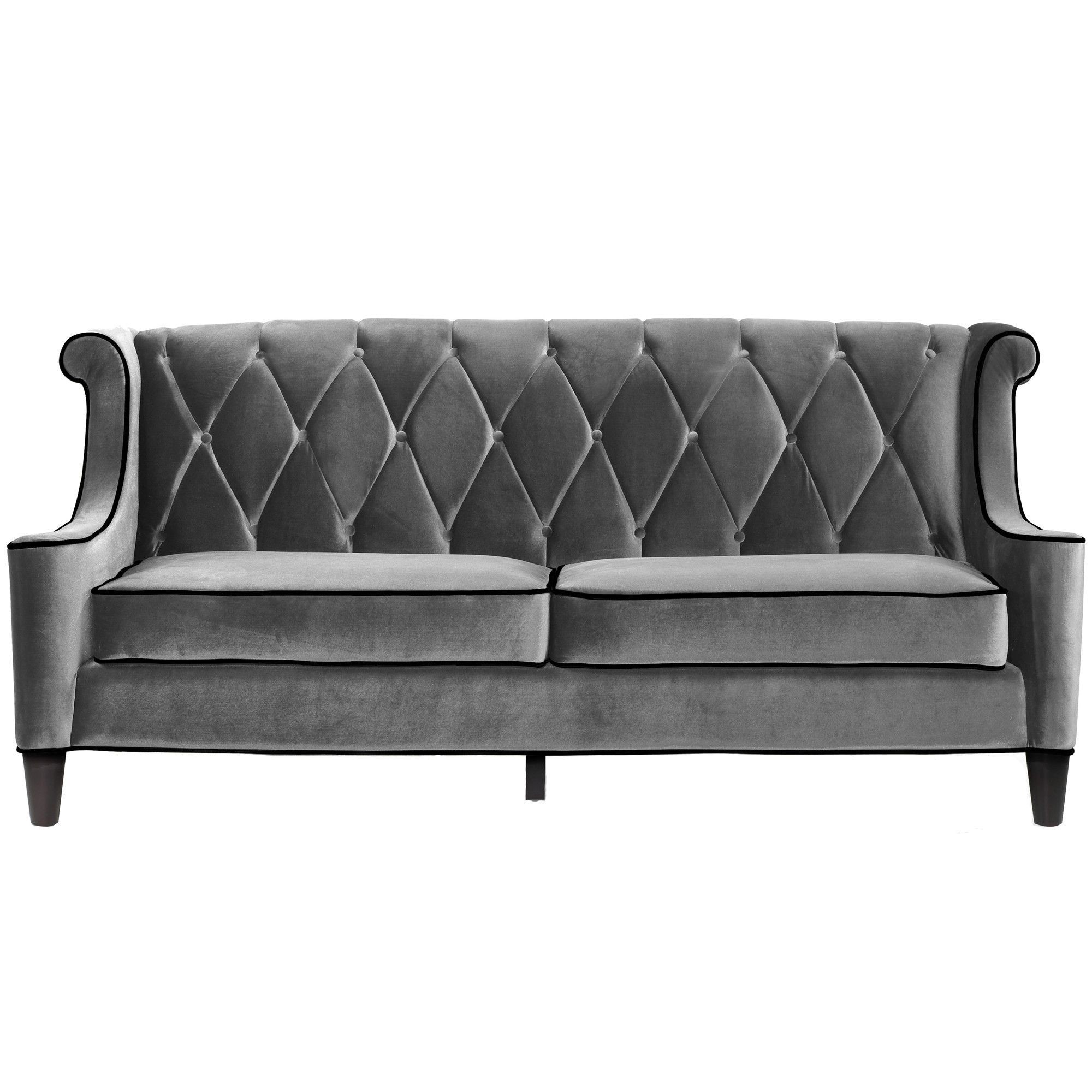 Zodiac: Capricorn Duke Velvet Sofa In Gray