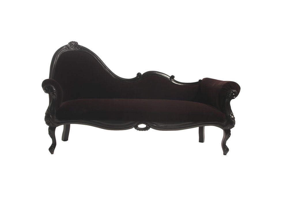 Black velvet chaise lounge 17