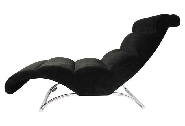 Black velvet chaise lounge 24