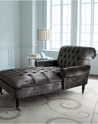 Black velvet chaise lounge 6