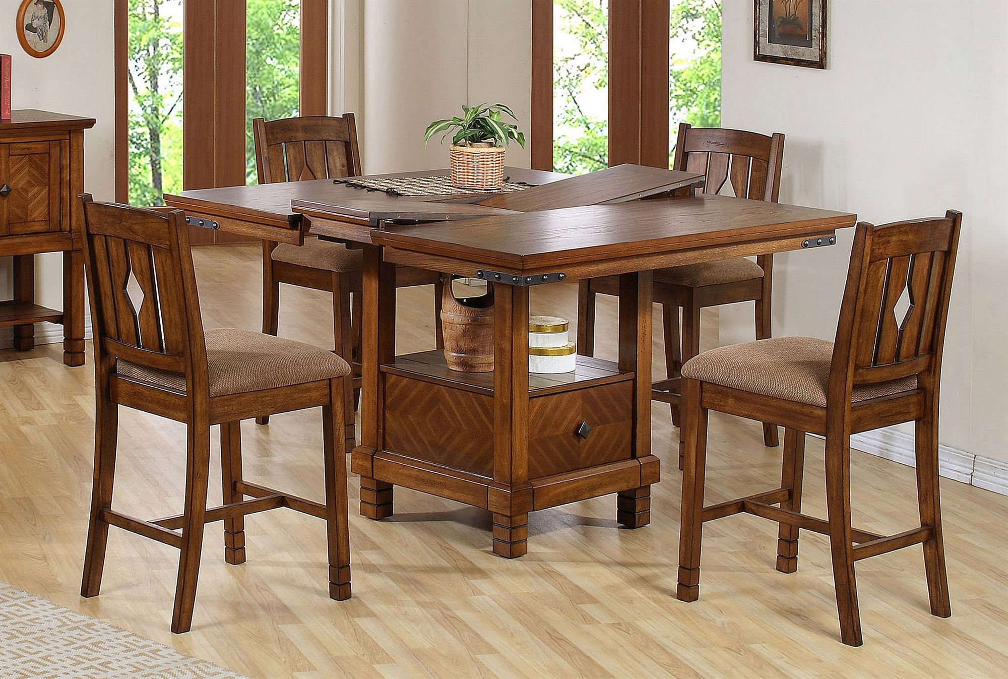 kitchen table with leaf and bench