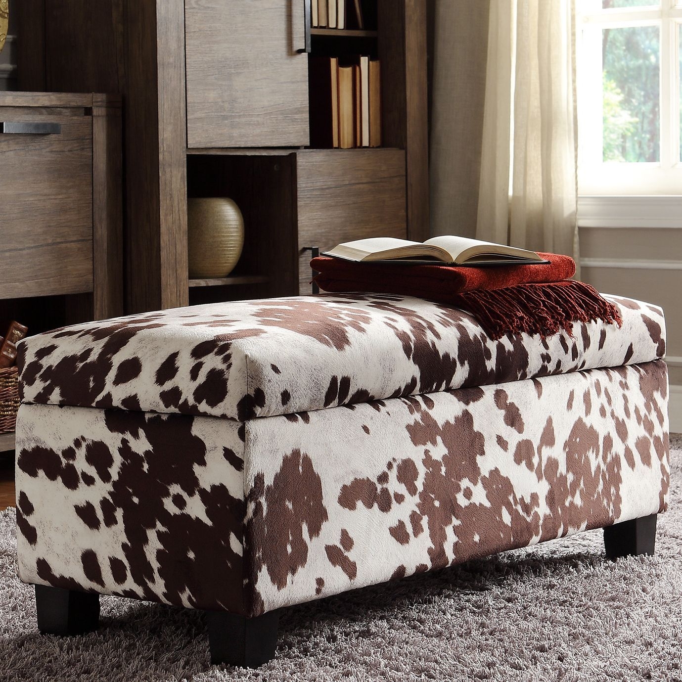 Cow Print Ottoman - Foter