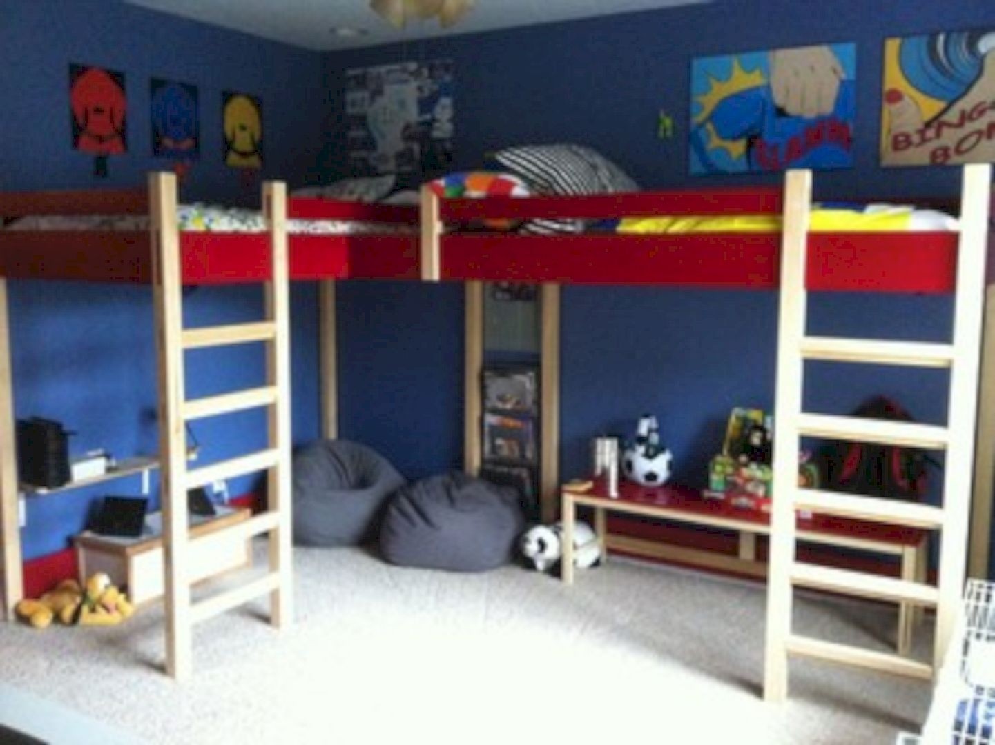 Double loft bed modern kids beds louisville