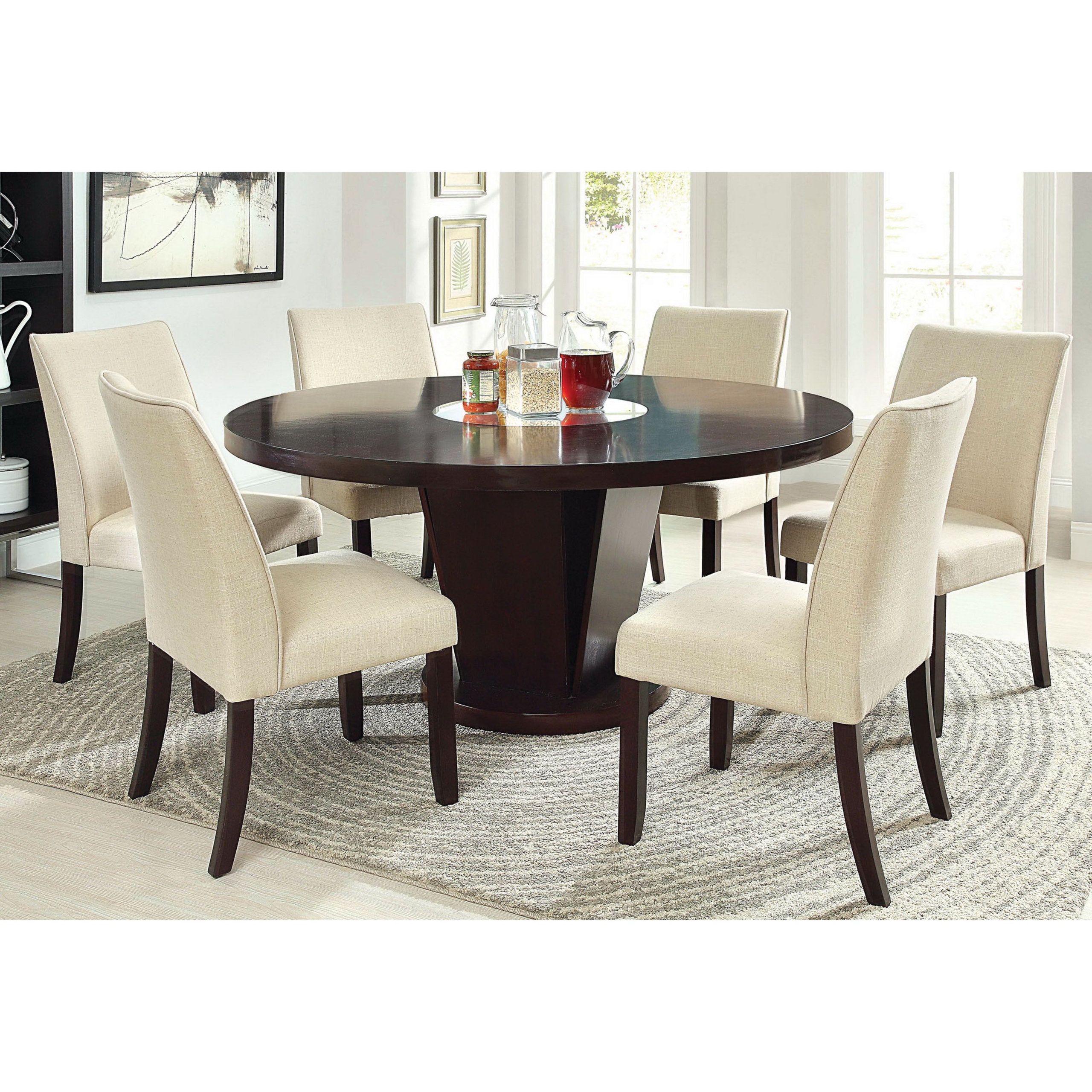 dining room table round seats 6