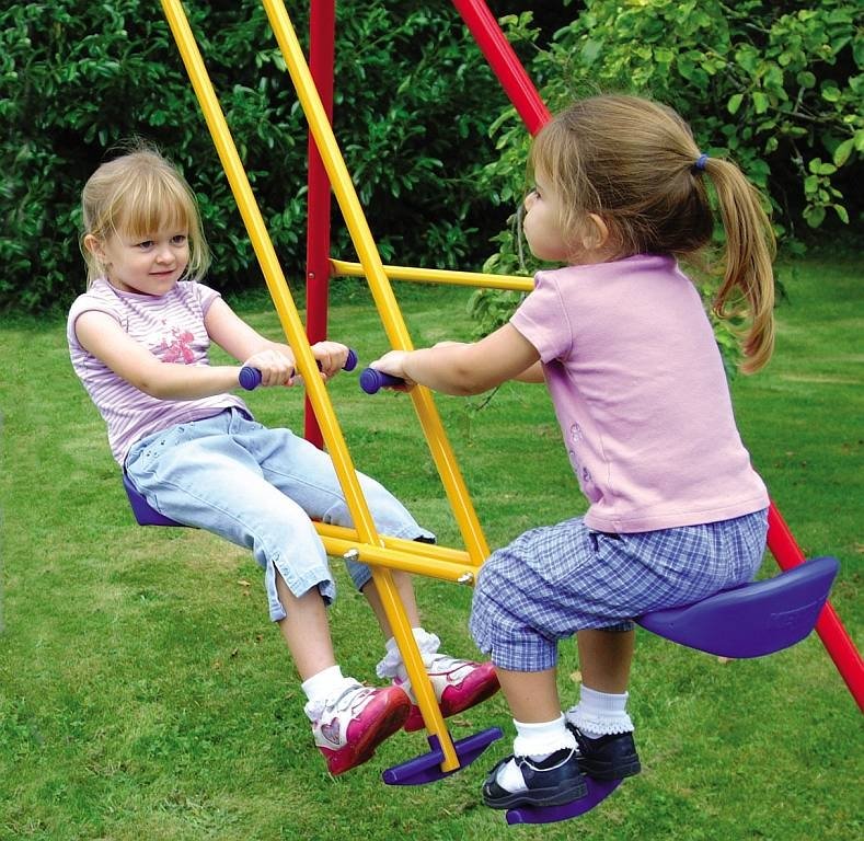 swing set with glider and slide