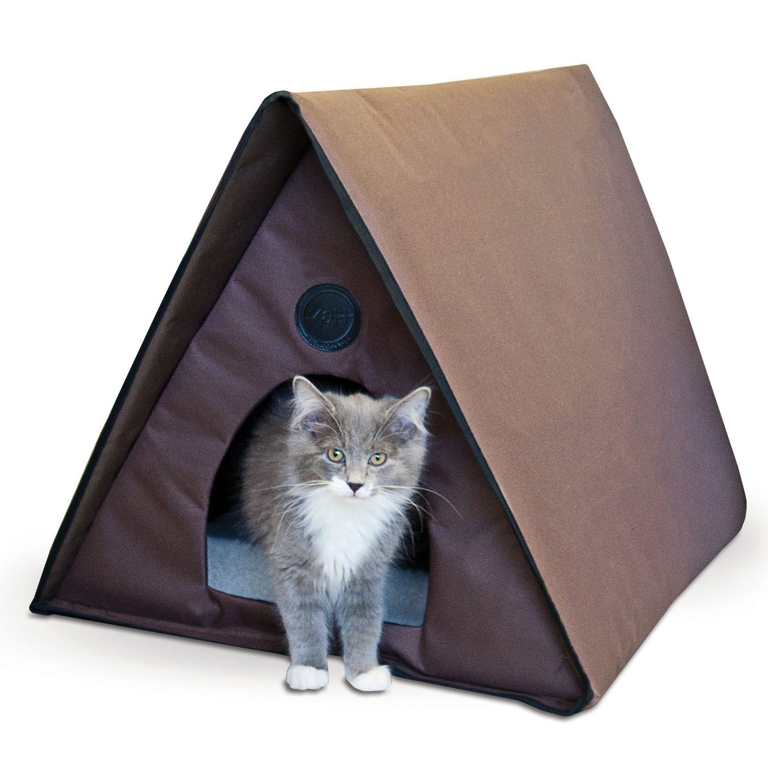 K H Outdoor Heated Kitty A Frame Cat Bed House Waterproof Keep Kitties Warm