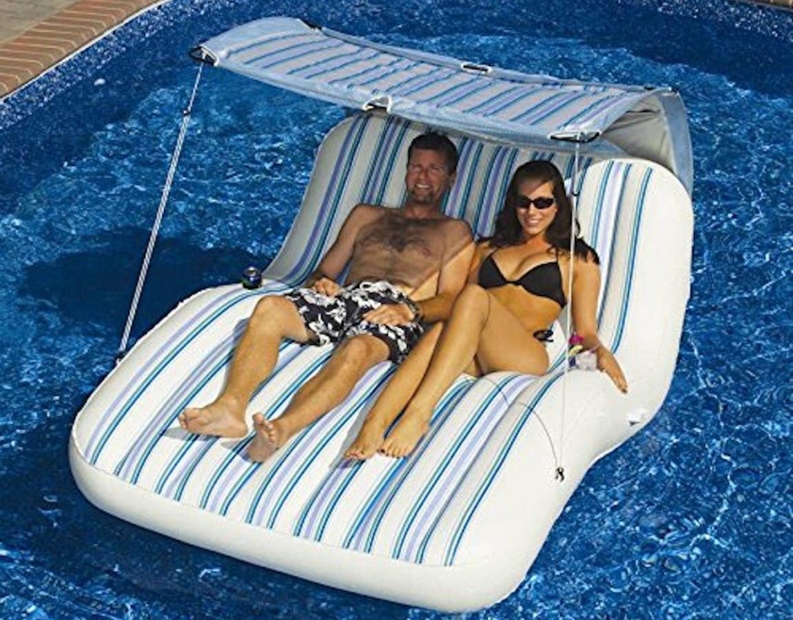 Large 2 Person Swimming Pool Lounger Beach Inflatable Raft Float Air Mattress