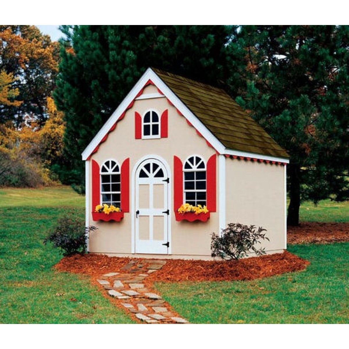 white wooden playhouse