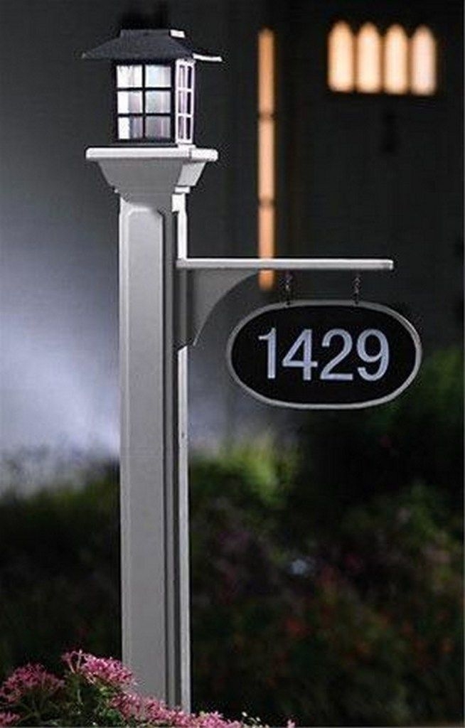 Lighted house number sign solar