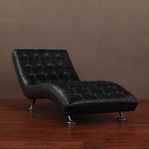 black leather chaise chair