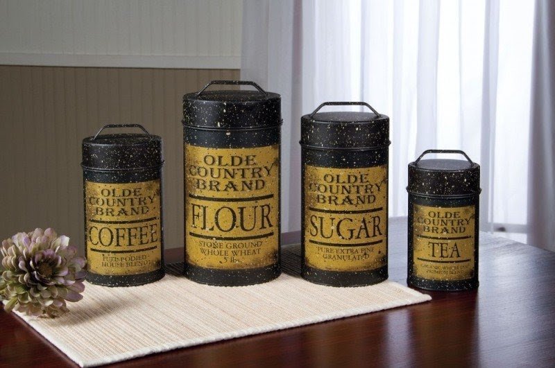 Olde Country Food Safe Canisters (Set of 4)