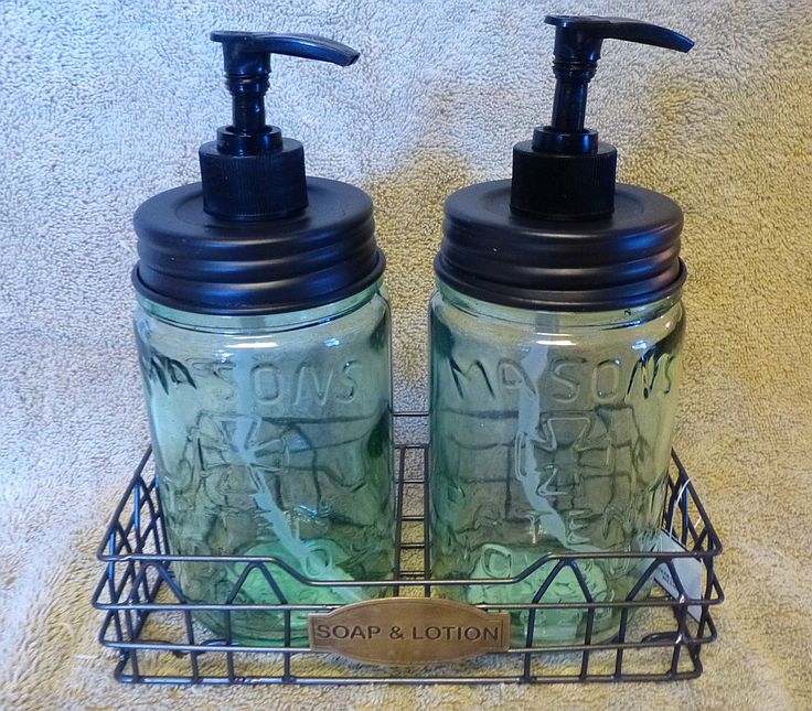 Pint masons patent fruit jar soap lotion dispenser bath caddy