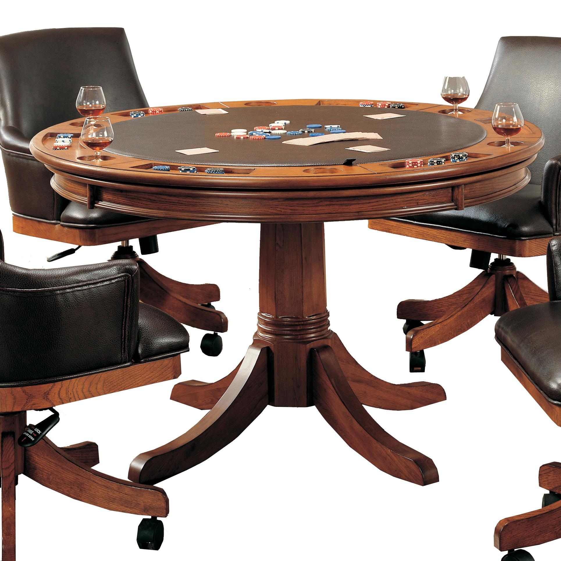 Round poker table with dining top