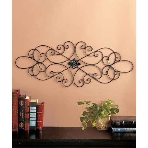 Scrolled Metal Wall Medallion - Oblong