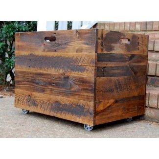 Tall extra large wooden crate toy chest