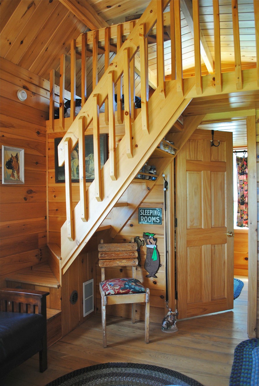 Tiny house spiral staircase