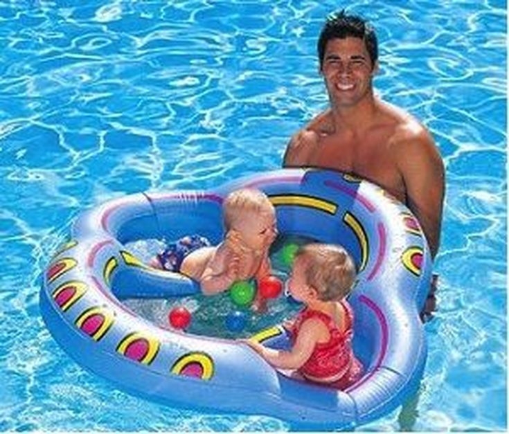 Twin baby pool float