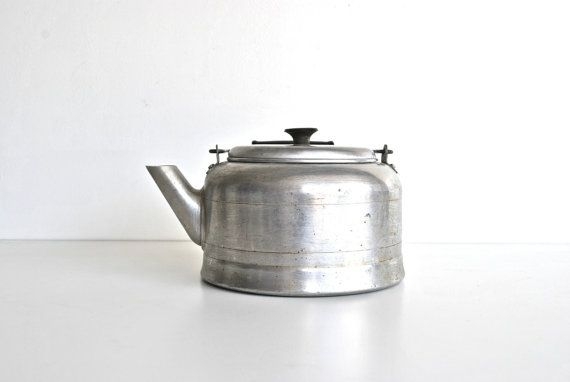Vintage aluminum tea kettle made